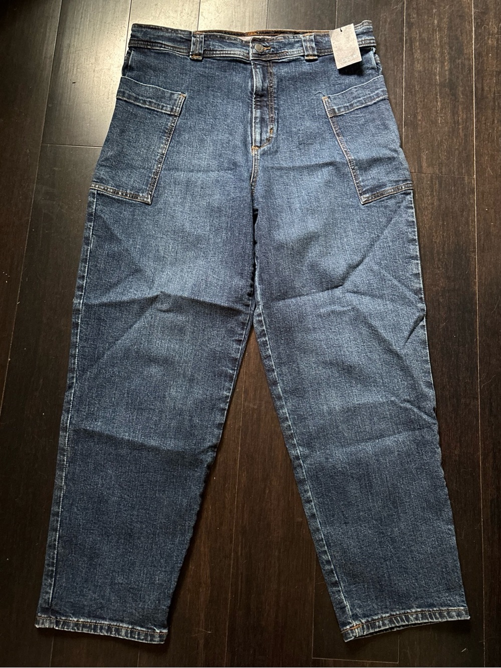 JOE’S JEANS THE PHOEBE PATCH POCKET BARREL LEG DARK DENIM SZ 32 NWT